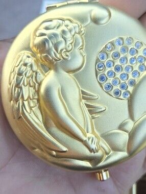 Estee Lauder Gold Compact Case with Logo